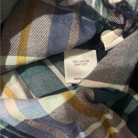 SO Plaid Button Up Shirt Blue Green XL Juniors - Picture 7 of 9